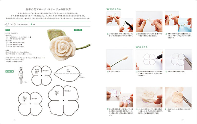 羊毛フェルトの花ブローチ 株式会社誠文堂新光社